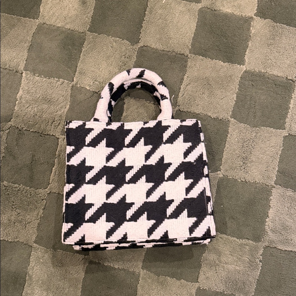 Primark Black and White Houndstooth Satchel
